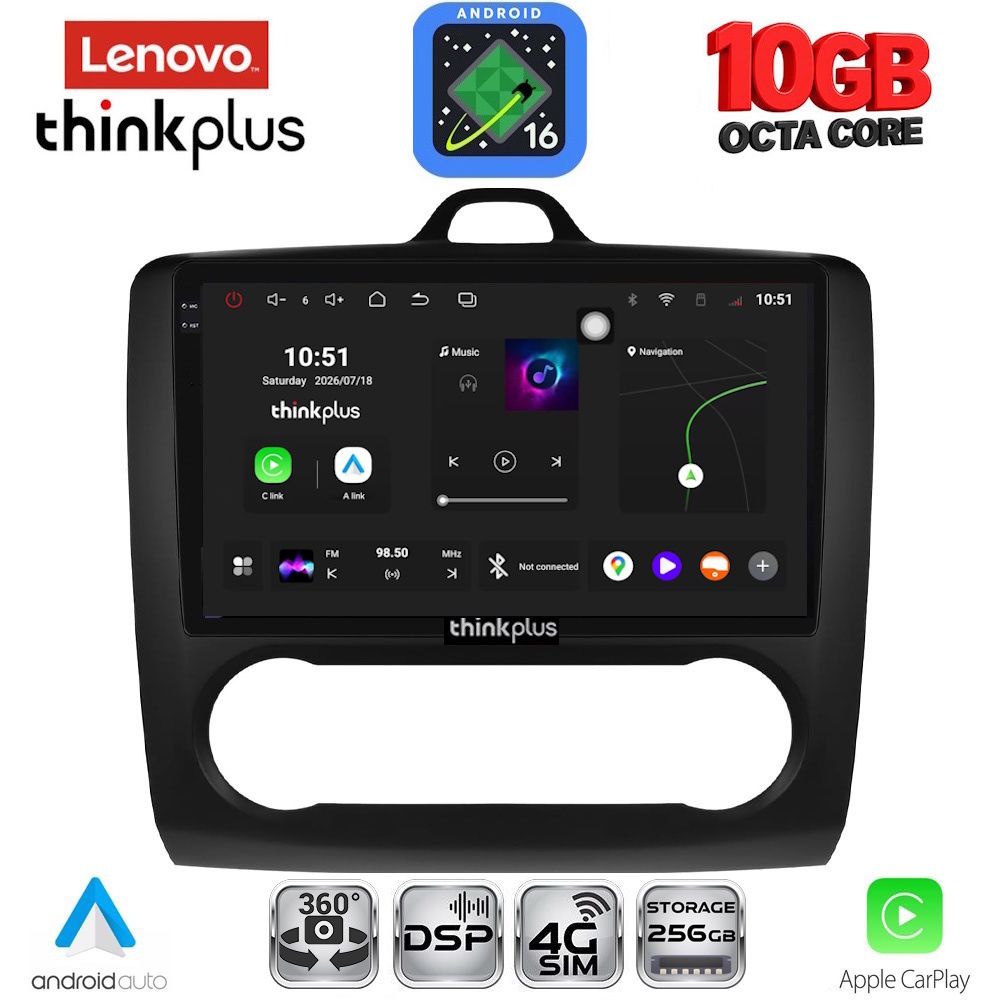 LENOVO LTM 11156BL_CPA CLIMA (9inc) MULTIMEDIA TABLET for FORD FOCUS mod. 2005-2012 (BLACK)