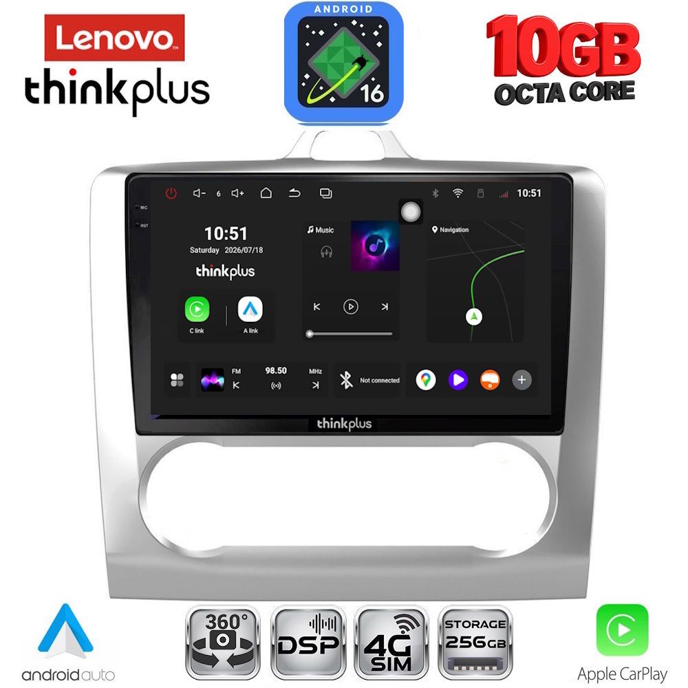 LENOVO LTM 11156SL_CPA CLIMA (9inc) MULTIMEDIA TABLET for FORD FOCUS mod. 2005-2012 (SILVER)
