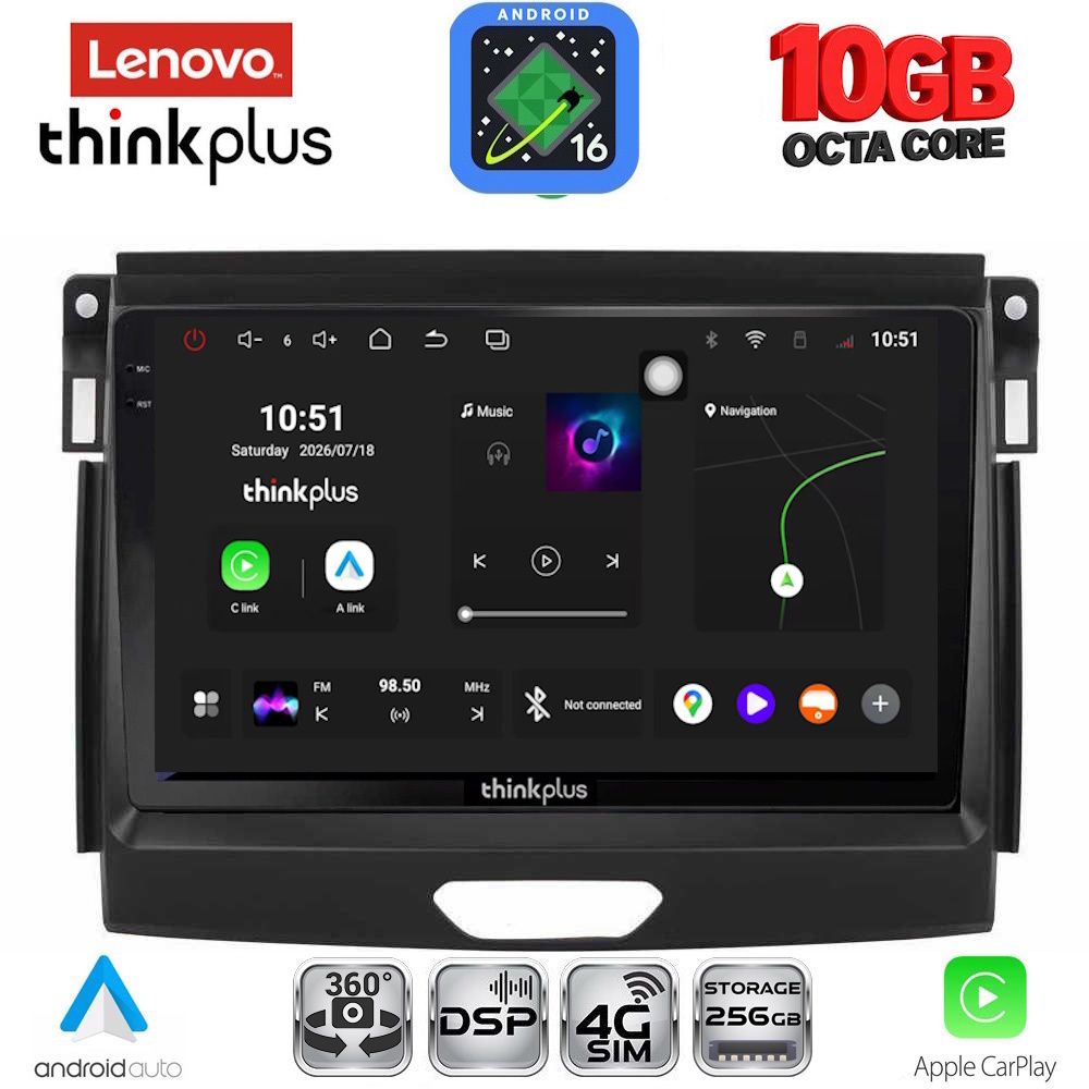 LENOVO LTM 11172A_CPA (9inc) MULTIMEDIA TABLET for FORD RANGER mod. 2015-2018