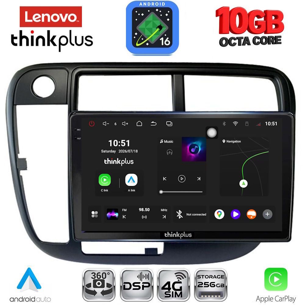 LENOVO LTM 11186_CPA CLIMA (9inc) MULTIMEDIA TABLET for HONDA CIVIC mod. 1995-2001