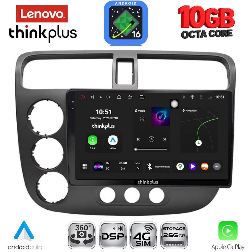 LENOVO LTM 11187_CPA (9inc) MULTIMEDIA TABLET for HONDA CIVIC 4D mod. 2001-2006