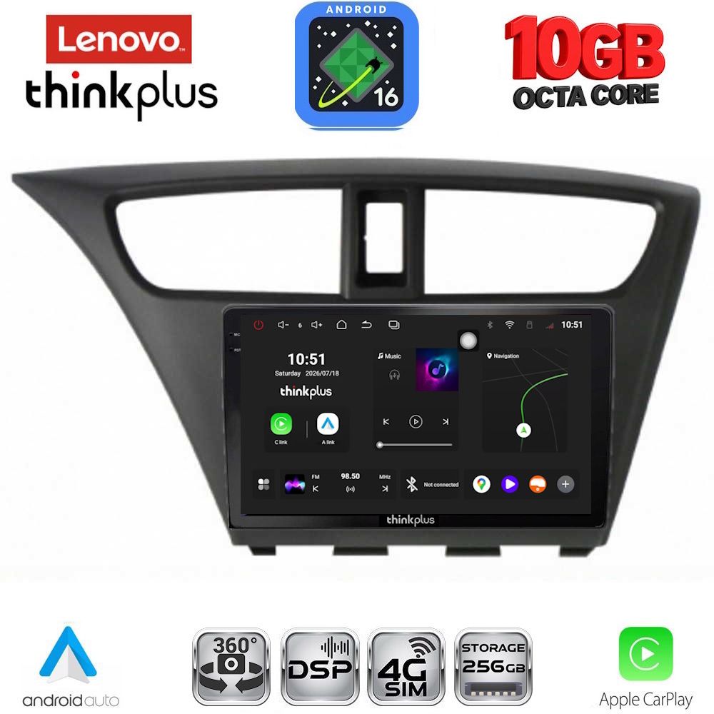 LENOVO LTM 11190_CPA (9inc) MULTIMEDIA TABLET for HONDA CIVIC mod. 2012-2016