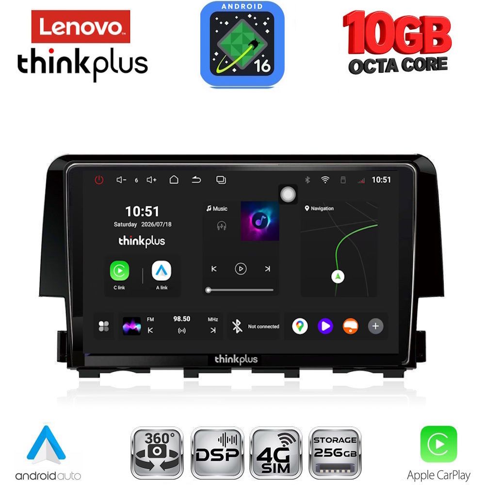 LENOVO LTM 11191_CPA (9inc) MULTIMEDIA TABLET for HONDA CIVIC mod. 2016-2021