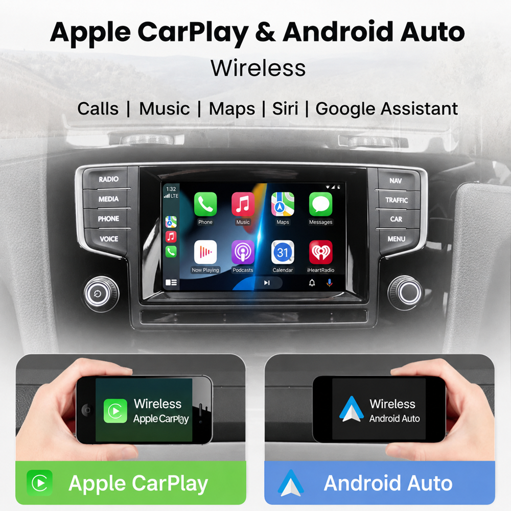 Audi/Porsche/VW MIB2 7 & 8" Wireless CarPlay | Android Auto Interface | Camera In