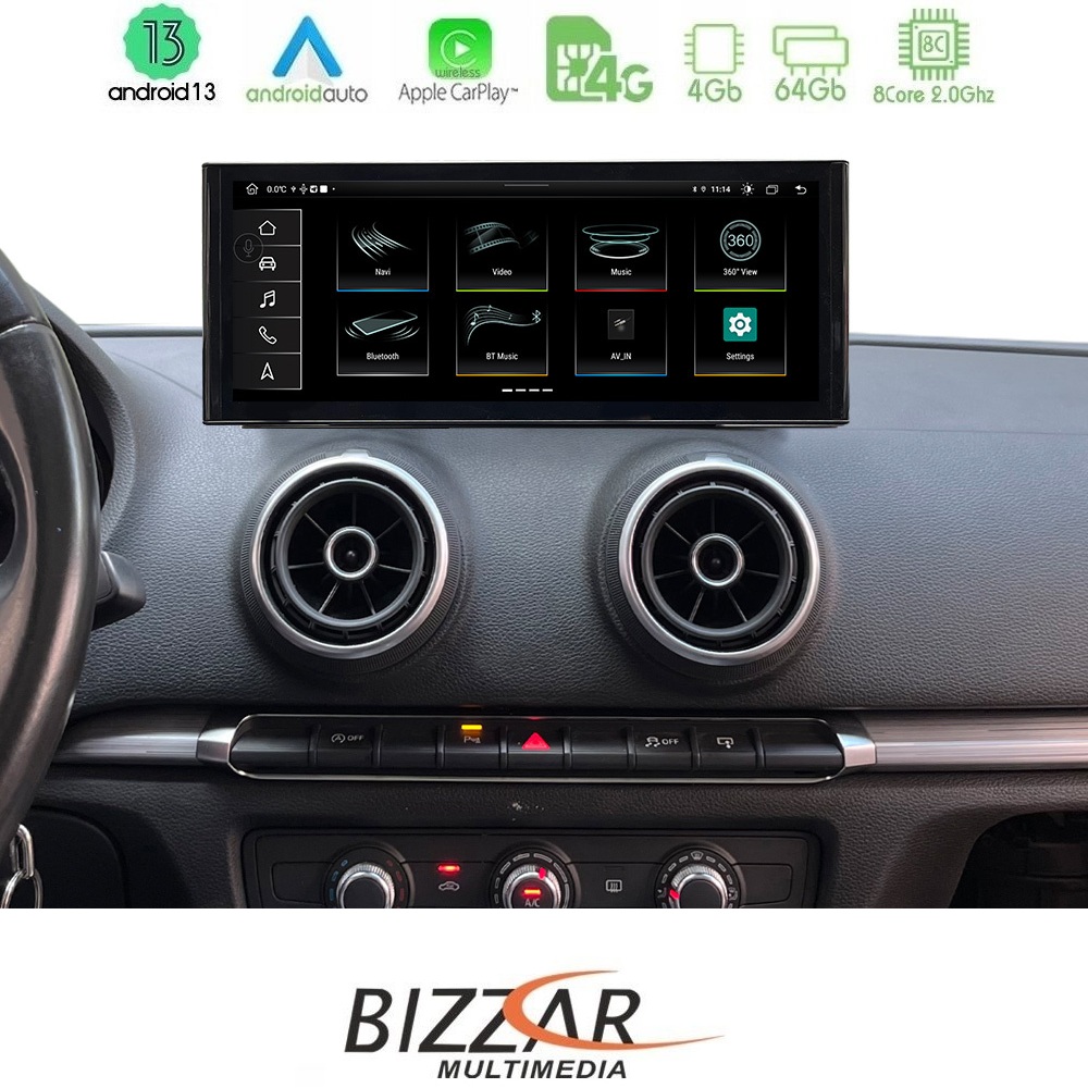 Bizzar Lite Edition AUDI A3 (8V) 2013-2019 Android13 8Core (4+64GB) Navigation Multimedia 10.25"