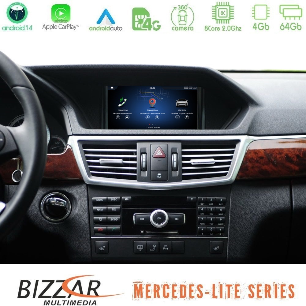 Bizzar OEM Mercedes E Class (W212) NTG4.0 Android14 8Core (4+64GB) Navigation Multimedia 7" (OEM Style)