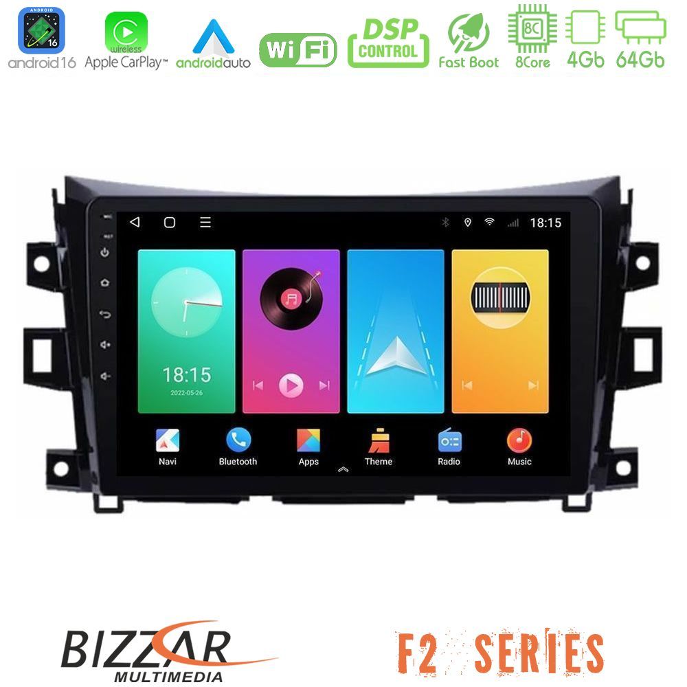 Bizzar F2 Series 8Core Android16 4+64GB Nissan Navara NP300 Navigation Multimedia Tablet 9"