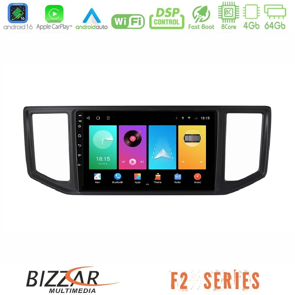 Bizzar F2 Series 8Core Android16 4+64GB Man TGE / VW Crafter 2018 – 2026 Navigation Multimedia Tablet 10"