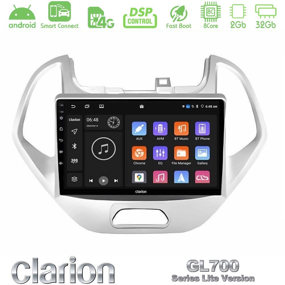 Clarion GL700 Lite Series 8Core Android ClarionOS 2+32GB Ford KA 2016-2020 Navigation Multimedia Tablet 9" Με Carplay & Android Auto