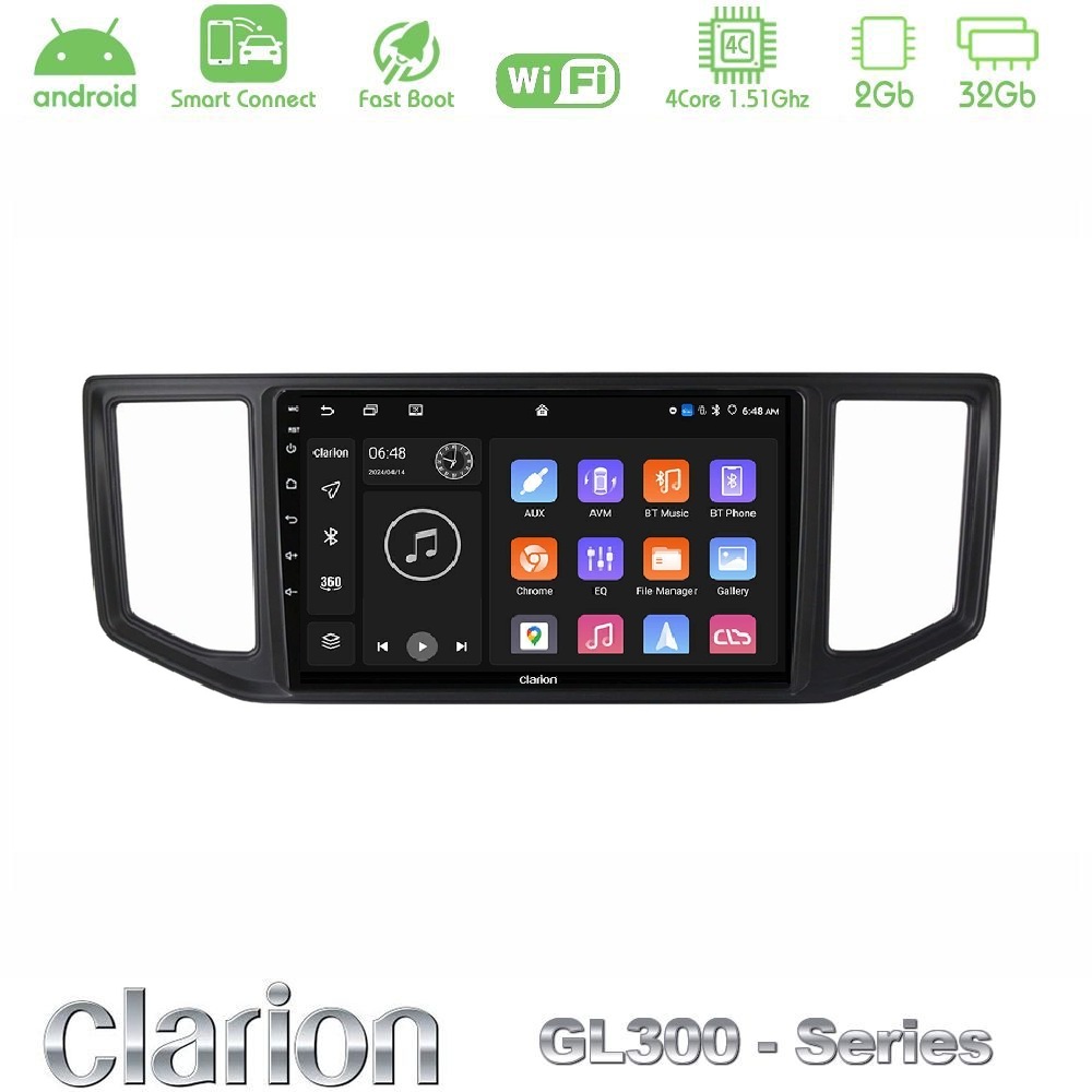 Clarion GL300 Series Man TGE / VW Crafter 2018 – 2026 4Core Android ClarionOS 2+32GB Navigation Multimedia Tablet 10" Με Carplay & Android Auto
