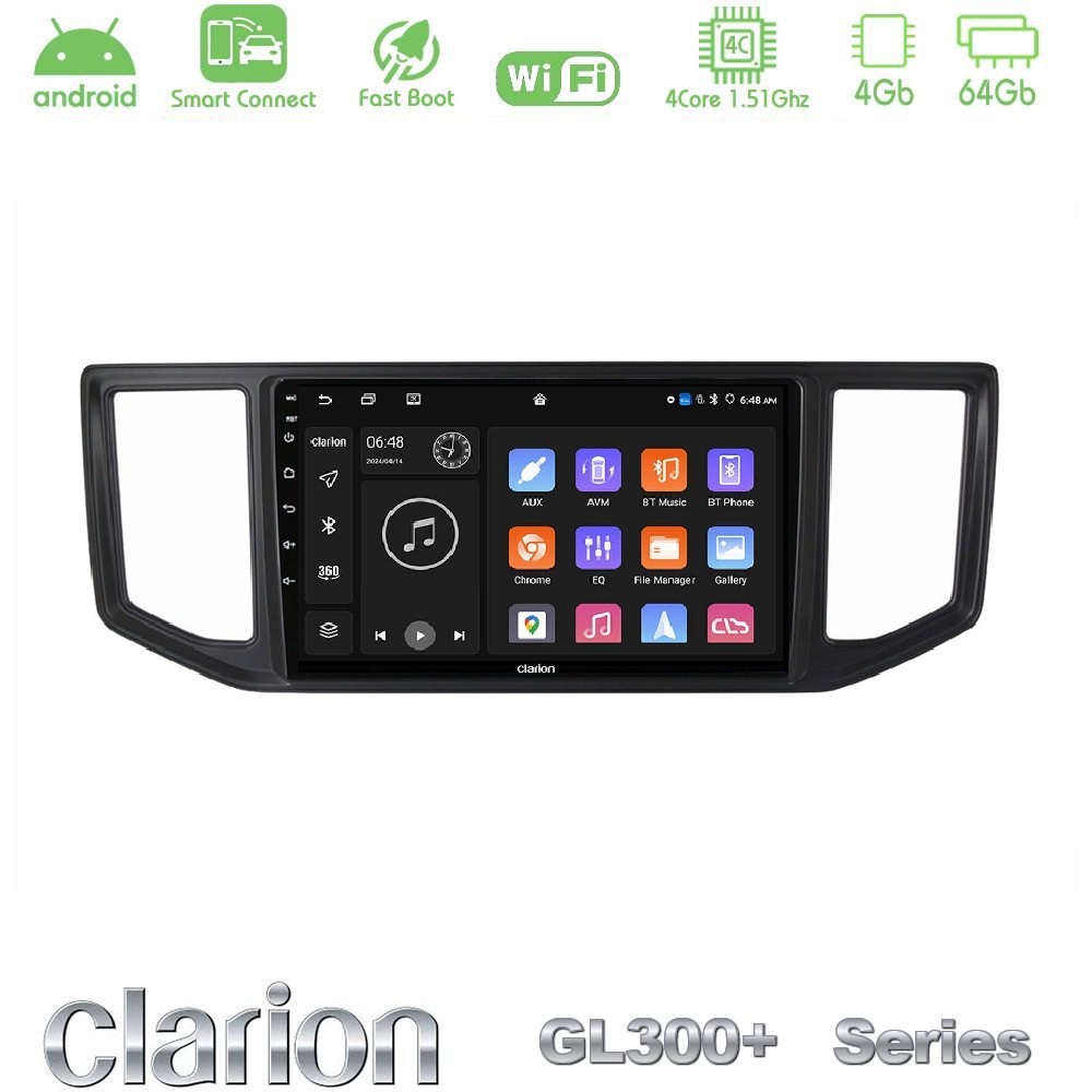 Clarion GL300+ Series 4Core Android ClarionOS 4+64GB Man TGE / VW Crafter 2018 – 2026 Navigation Multimedia Tablet 10"