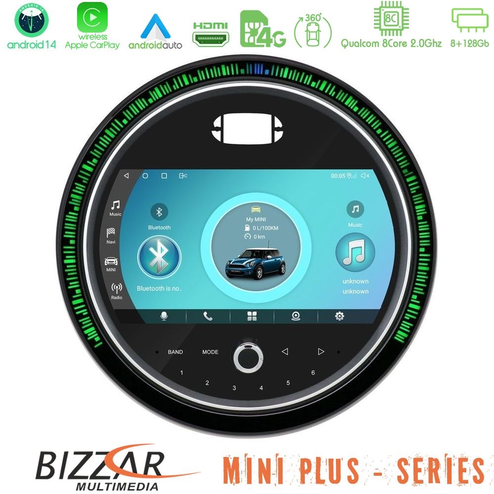 Bizzar OEM Mini Cooper F56 (Με εργ. οθόνη EVO) 8core Android14 8+128GB Navigation Multimedia System 9" (New 2024 Style)