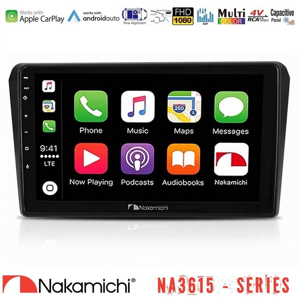 Nakamichi NA3615 Series Με Wireless Carplay & Android Auto Toyota Avensis T25 02/2003–2008 Media Station Tablet 9"