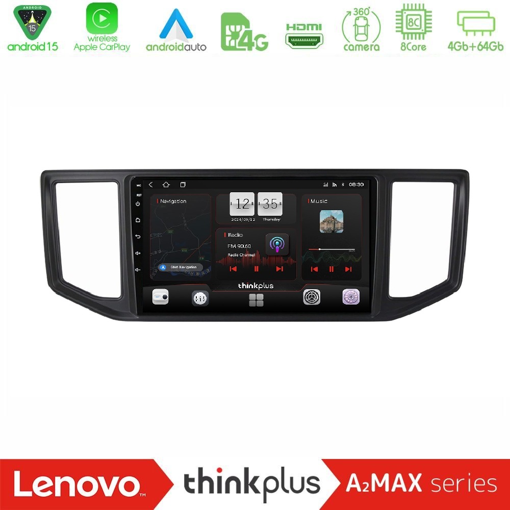 Lenovo Thinkplus A2MAX Series 8Core Android15 4+64GB Man TGE / VW Crafter 2018 – 2026 Navigation Multimedia Tablet 10"