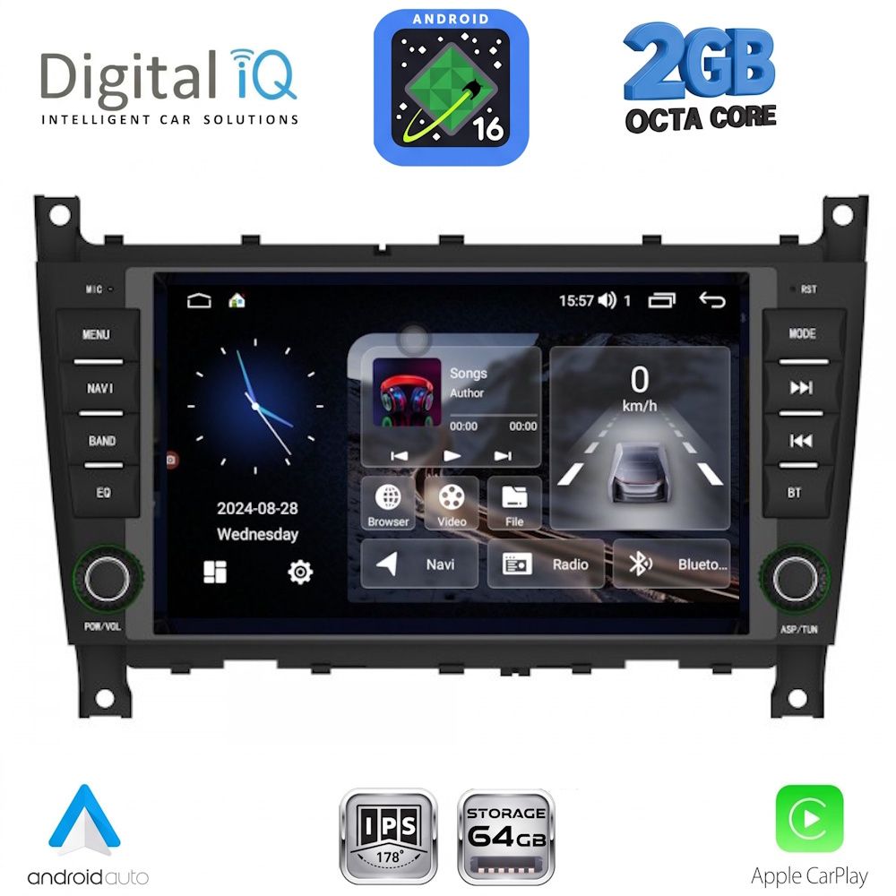 DIGITAL IQ BLE 393_CPA (7" DECK) MULTIMEDIA SYSTEM for MERCEDES C W203 – CLK W209 mod. 2004-2008
