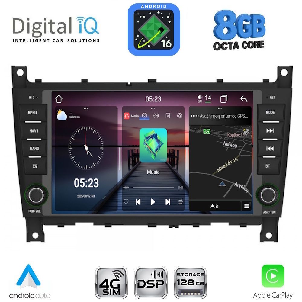 DIGITAL IQ BLM 593_CPA (7" DECK) MULTIMEDIA OEM for MERCEDES C W203 – CLK W209 mod. 2004-2008