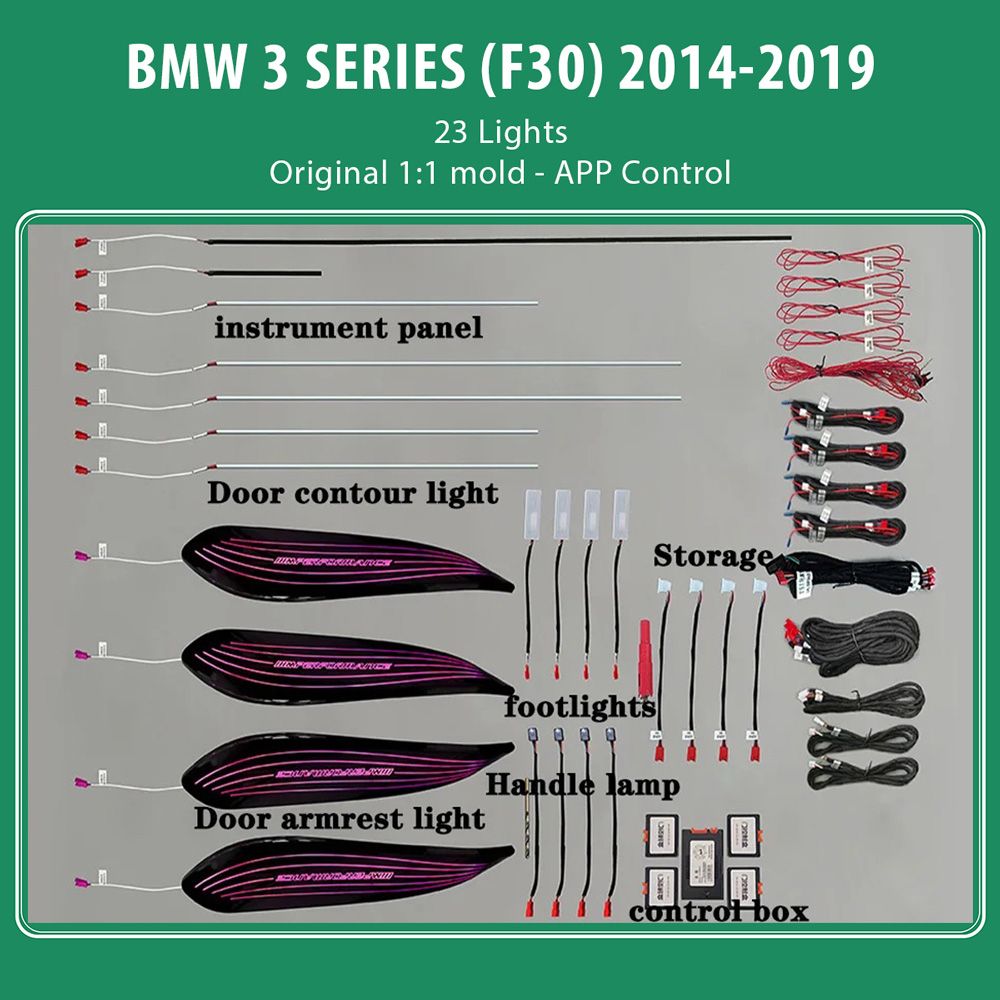 DIQ AMBIENT BMW S.3 TRIM (F30) (Digital iQ Ambient Light for BMW Series 3 (F30) mod. 2011-2018 with 23 Lights)
