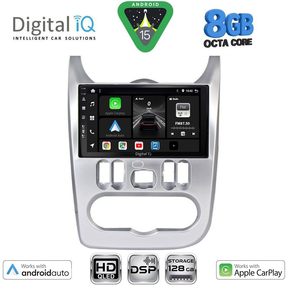 DIGITAL IQ BXF 18101SL_CPAA (9inc) MULTIMEDIA TABLET for DACIA DUSTER – LOGAN – SANDERO mod. 2006-2012 (SILVER)