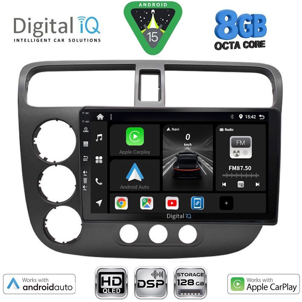 DIGITAL IQ BXF 18187_CPAA (9inc) MULTIMEDIA TABLET for HONDA CIVIC 4D mod. 2001-2006