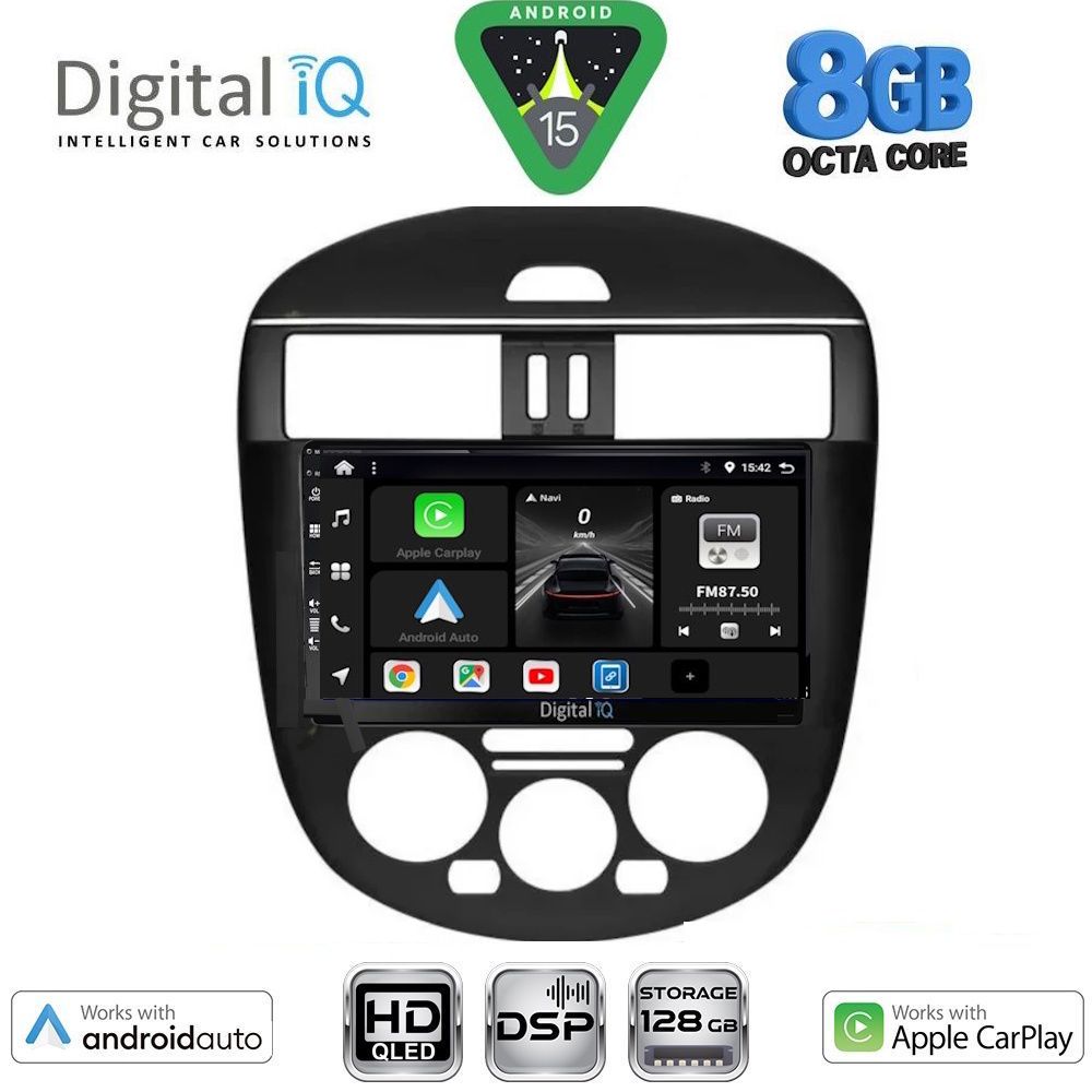 DIGITAL IQ BXF 18465B AC_CPAA (9inc) MULTIMEDIA TABLET for NISSAN TIIDA mod. 2013-2023 with A/C