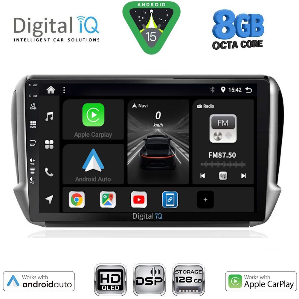 DIGITAL IQ BXF 18508_CPAA (10inc) MULTIMEDIA TABLET for PEUGEOT 208-2008 mod. 2012-2021