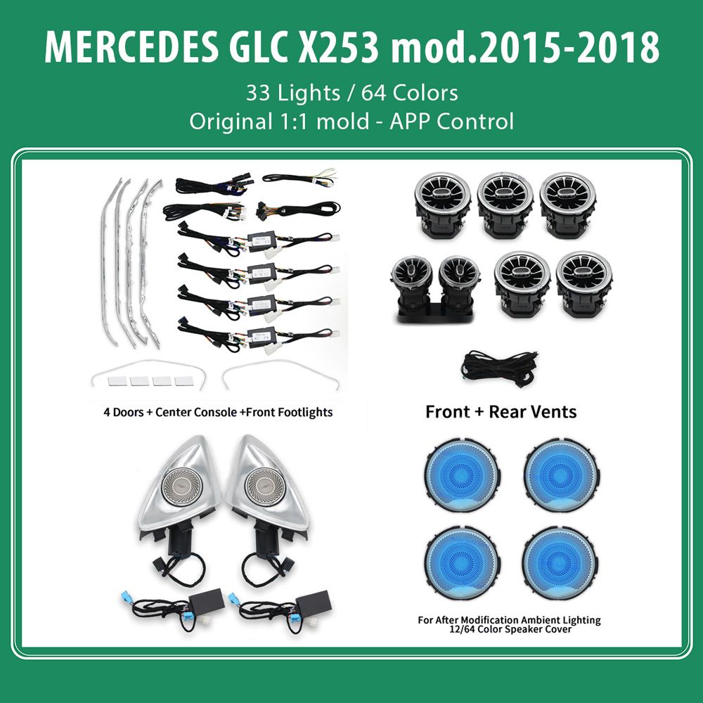 DIQ AMBIENT 8161 DCO - BENZ GLC (X253) (Digital iQ Ambient Light for Mercedes GLC (X253) mod. 2015-2018 with 33 Lights)