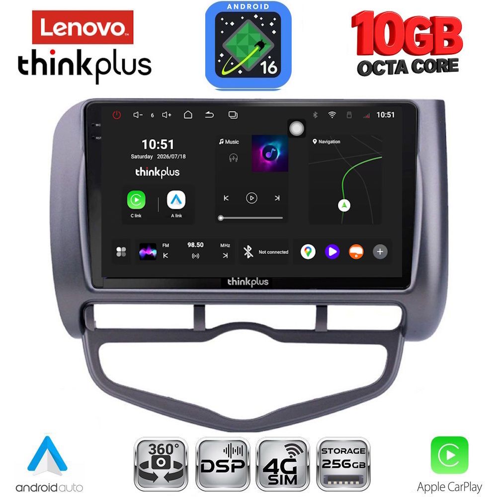 LENOVO LTM 11210_CPA CLIMA (9inc) MULTIMEDIA TABLET for HONDA JAZZ mod. 2002-2008