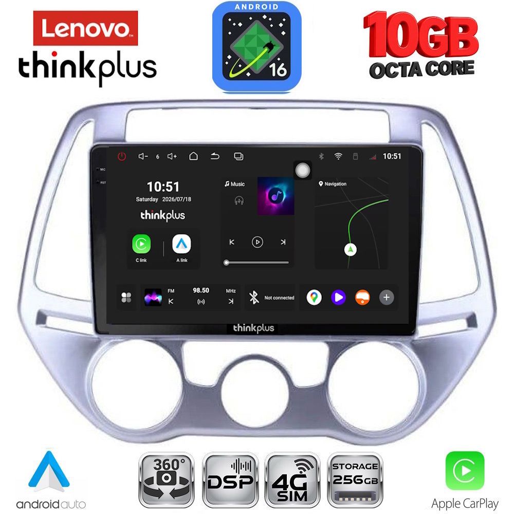 LENOVO LTM 11227_CPA A/C (9inc) MULTIMEDIA TABLET for HYUNDAI i20 mod. 2008-2012