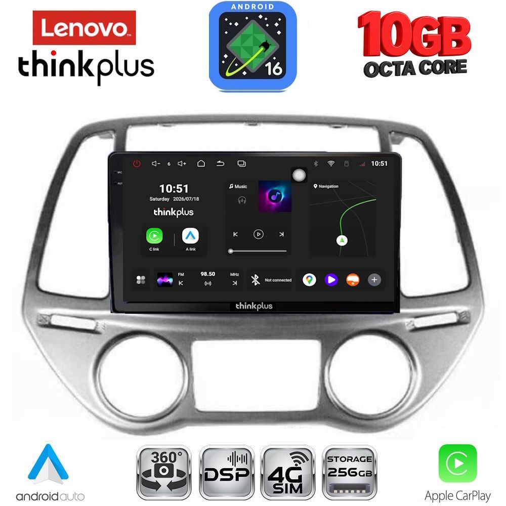 LENOVO LTM 11227_CPA CLIMA (9inc) MULTIMEDIA TABLET for HYUNDAI i20 mod. 2008-2012