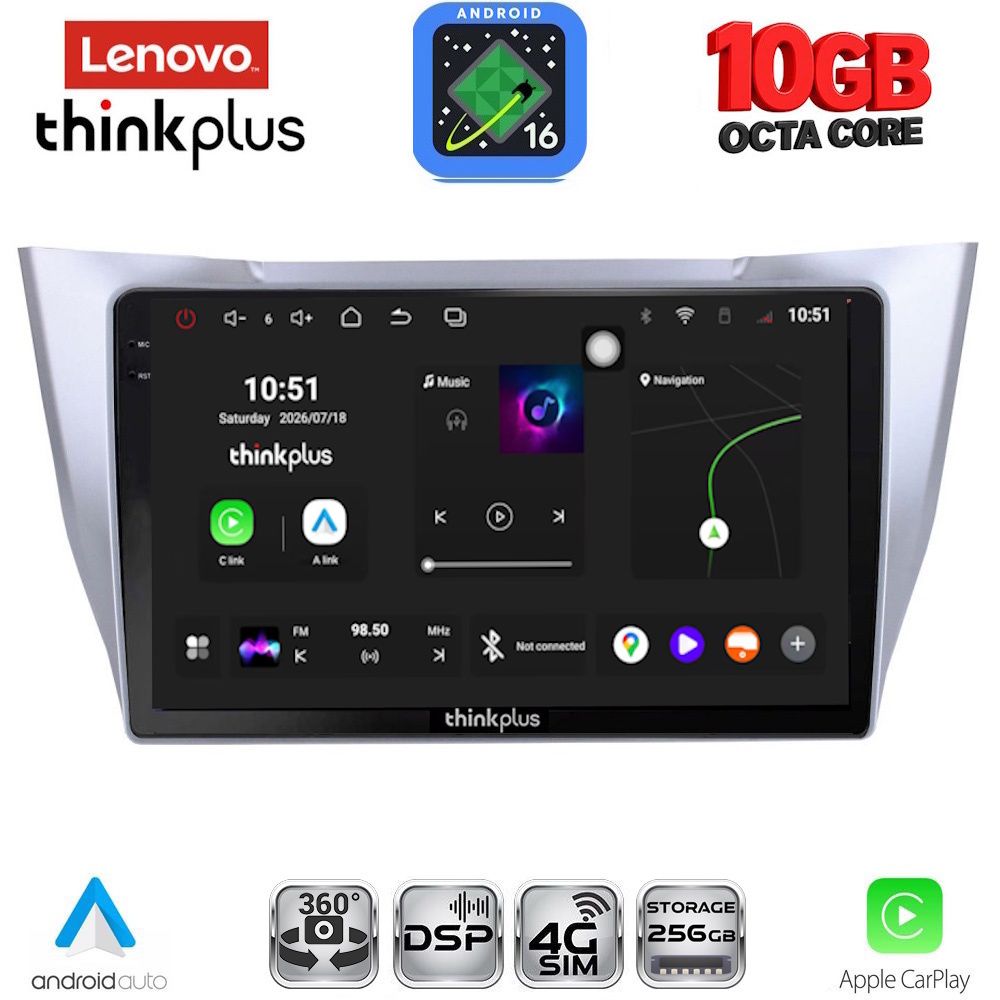 LENOVO LTM 11345SL_CPA (10inc) MULTIMEDIA TABLET for LEXUS RX 300 – 400 mod. 2003-2008