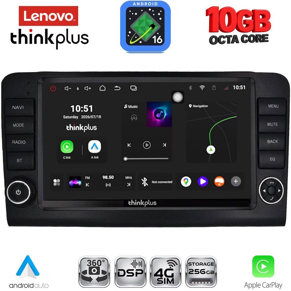 LENOVO LTM 11416_CPA (9inc) MULTIMEDIA TABLET for MERCEDES ML (W164) – GL (X164) mod. 2005-2011