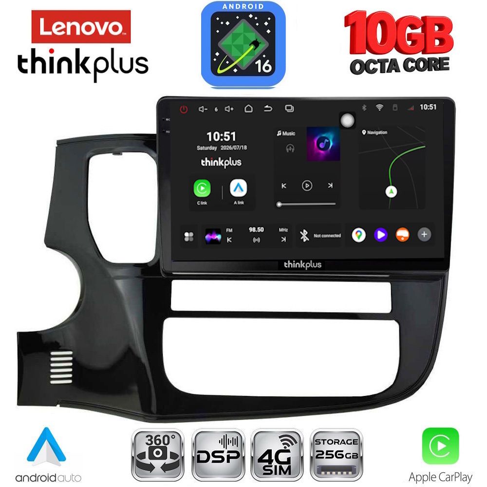 LENOVO LTM 11443_CPA (10inc) MULTIMEDIA TABLET for MITSUBISHI OUTLANDER mod. 2013-2020