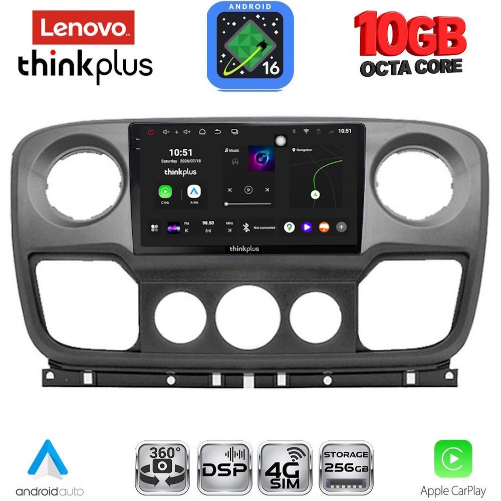 LENOVO LTM 11463_CPA (10inc) MULTIMEDIA TABLET for NISSAN NV400 - OPEL MOVANO - RENAULT MASTER mod. 2010-2020