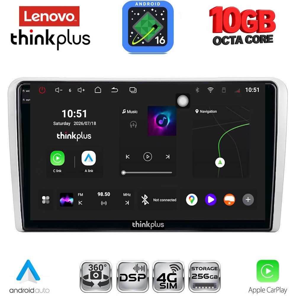 LENOVO LTM 11481SL_CPA (9inc) MULTIMEDIA TABLET for OPEL ALL mod. 2004-2014 (SILVER)