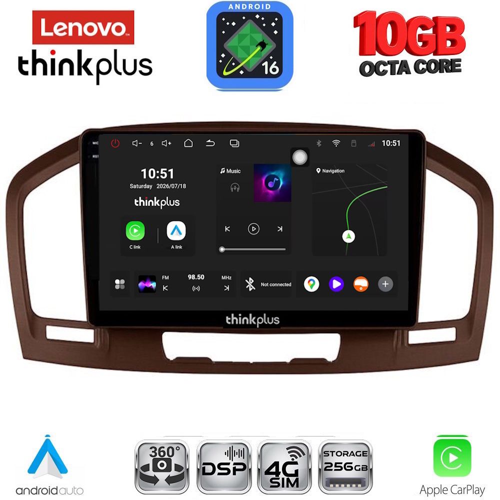 LENOVO LTM 11491BR_CPA (9inc) MULTIMEDIA TABLET for OPEL INSIGNIA mod.2008-2013 (BROWN)
