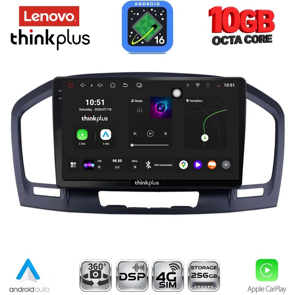 LENOVO LTM 11491BL_CPA (9inc) MULTIMEDIA TABLET for OPEL INSIGNIA mod. 2008-2013 (BLACK)