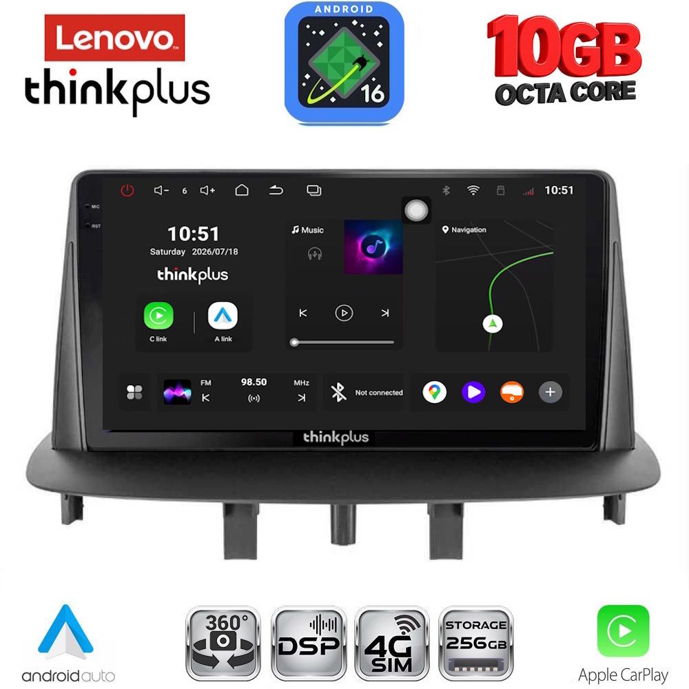 LENOVO LTM 11556_CPA (9inc) MULTIMEDIA TABLET for RENAULT MEGANE 3 mod. 2009-2016