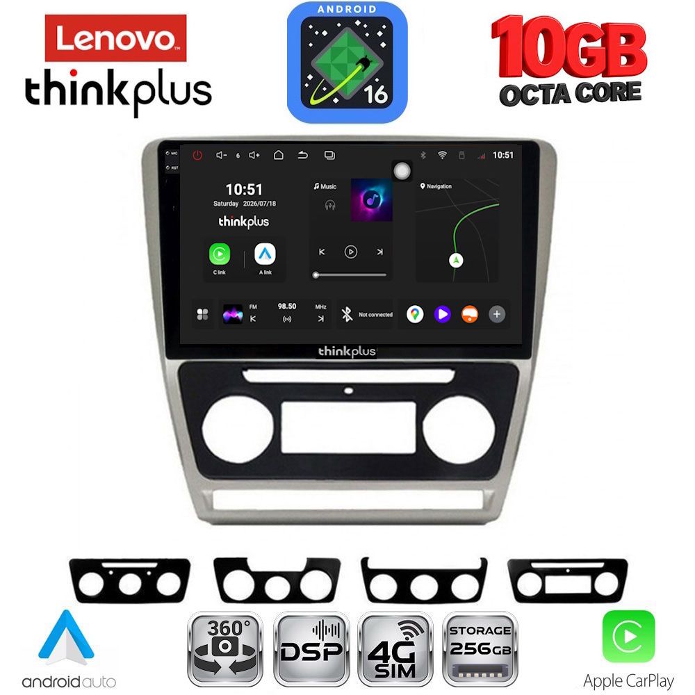 LENOVO LTM 11595SL_CPA (10inc) MULTIMEDIA TABLET for SKODA OCTAVIA 5 mod. 2005-2012 (SILVER)