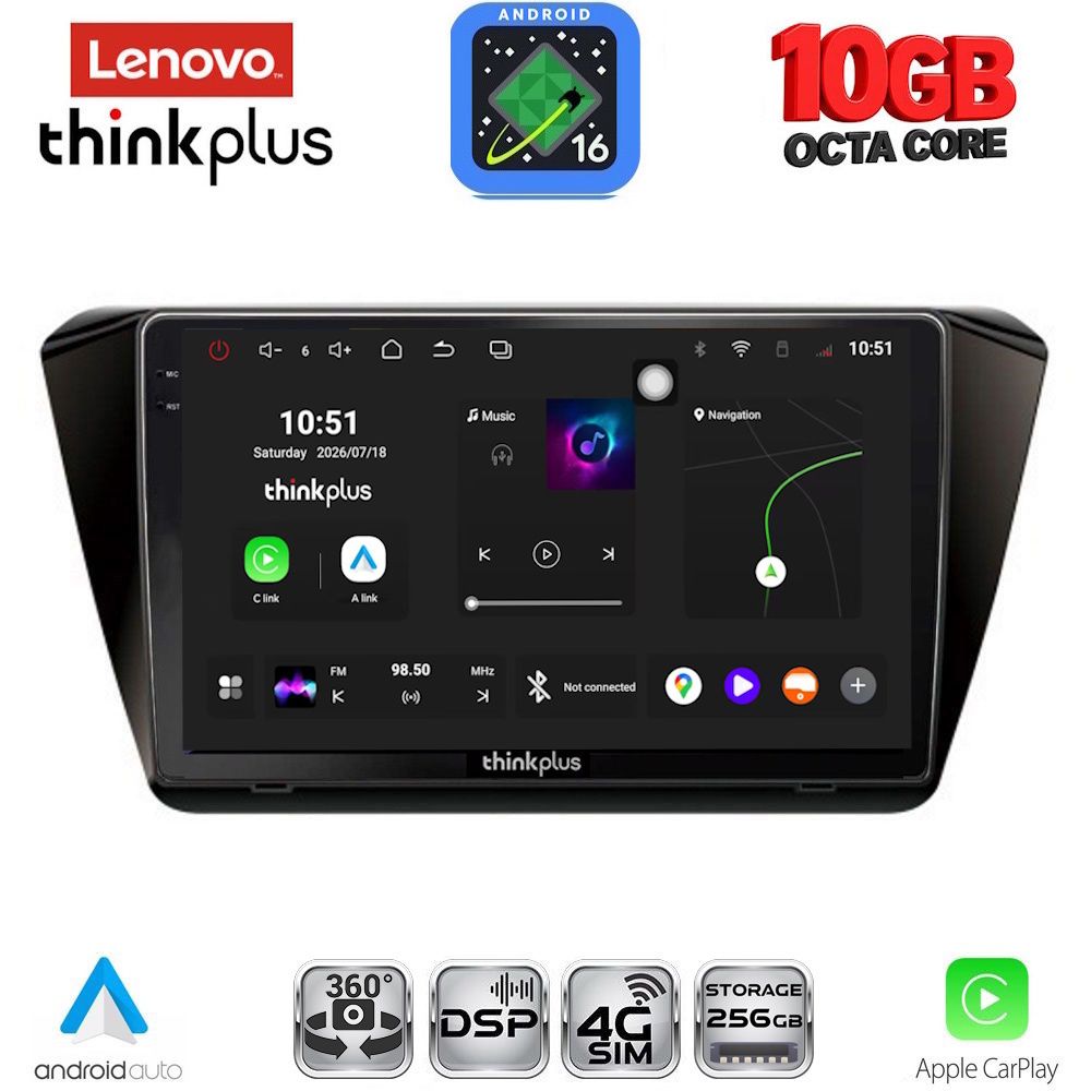 LENOVO LTM 11605_CPA (10inc) MULTIMEDIA TABLET for SKODA SUPERB mod. 2015-2023