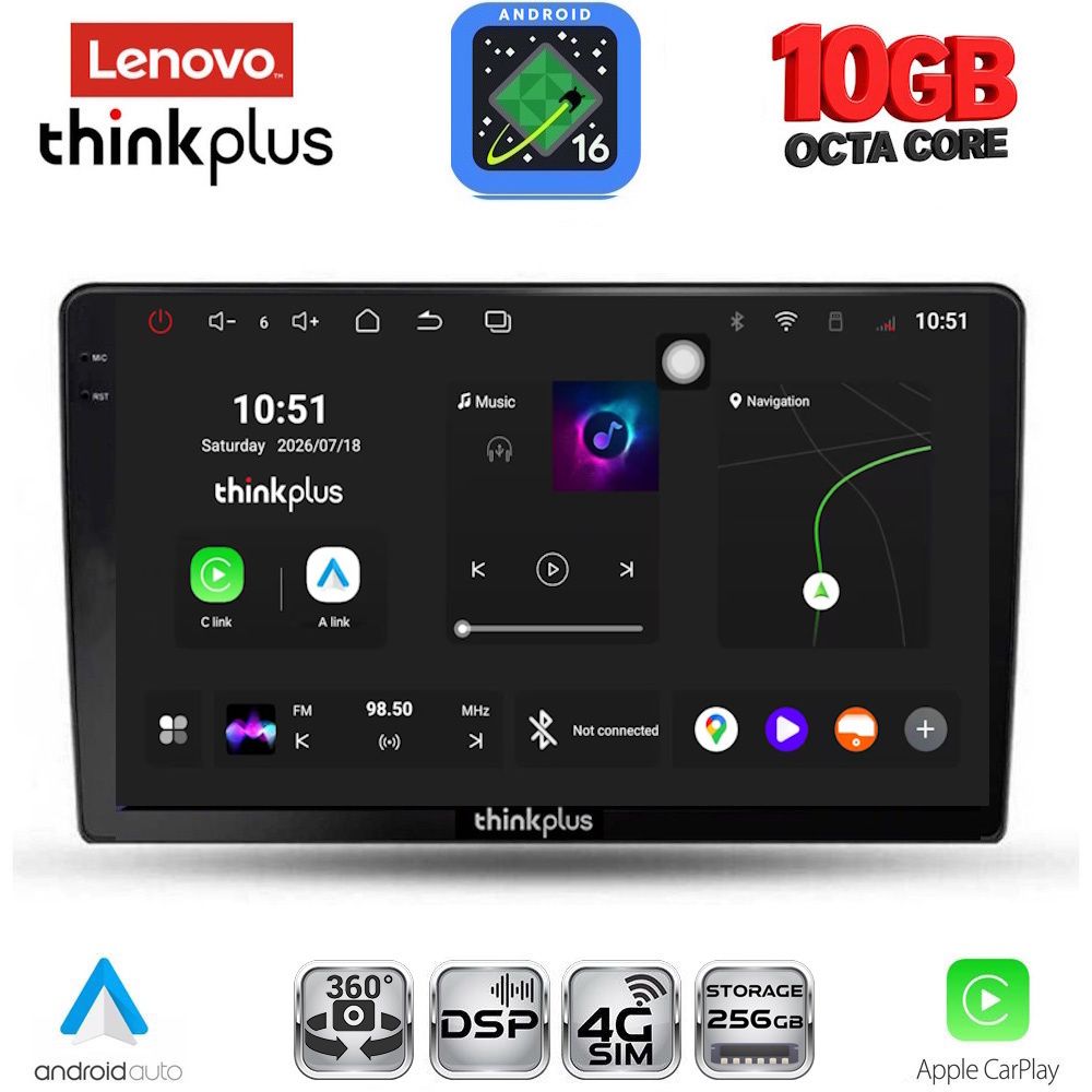 LENOVO LTM 11702_CPA (9inc) MULTIMEDIA TABLET for TOYOTA AURIS mod. 2007-2012