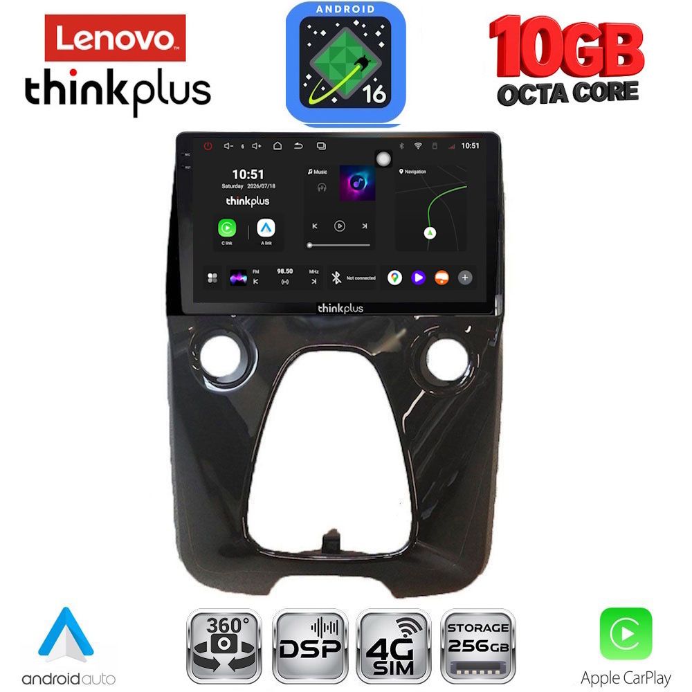 LENOVO LTM 11708_CPA A/C (10inc) MULTIMEDIA TABLET for CITROEN C1-PEUGEOT 108-TOYOTA AYGO mod. 2014-2022