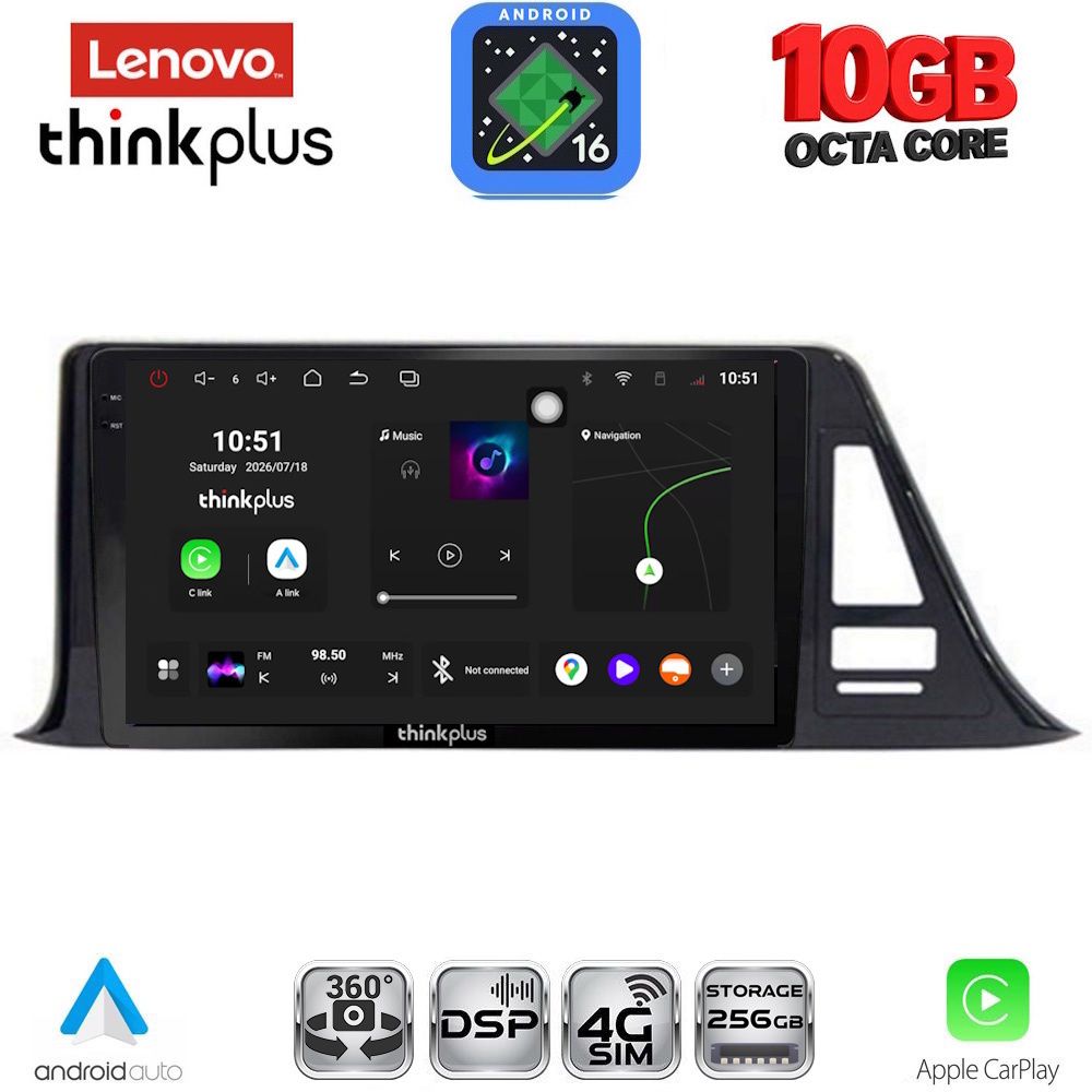LENOVO LTM 11709_CPA (9inc) MULTIMEDIA TABLET for TOYOTA CH-R mod. 2017-2023