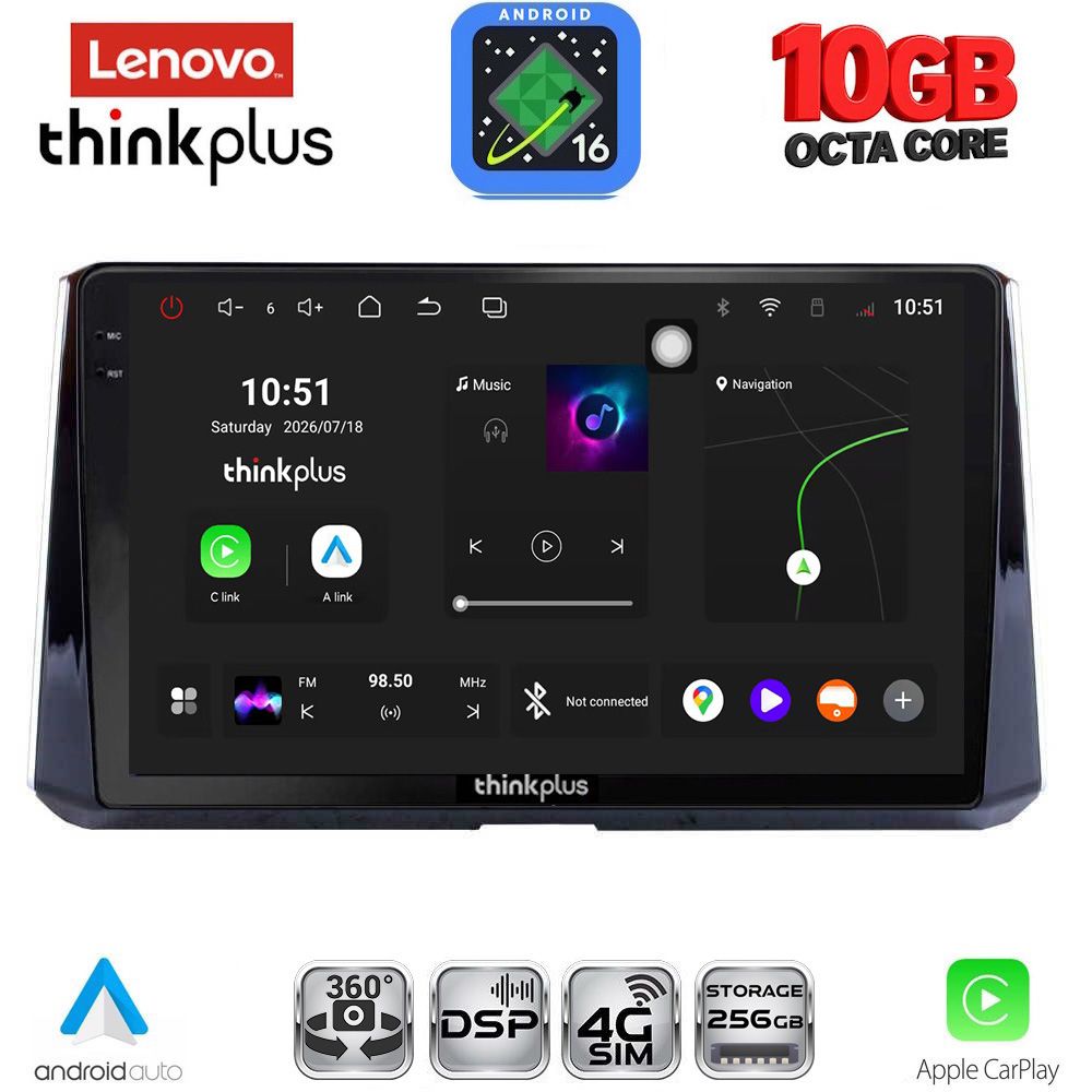 LENOVO LTM 11716_CPA (10inc) MULTIMEDIA TABLET for TOYOTA COROLLA mod. 2019-2026