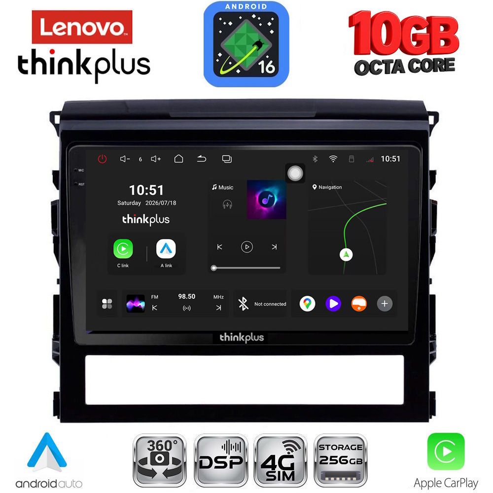 LENOVO LTM 11725_CPA (9inc) MULTIMEDIA TABLET for TOYOTA LANDCRUISER mod. 2016-2019