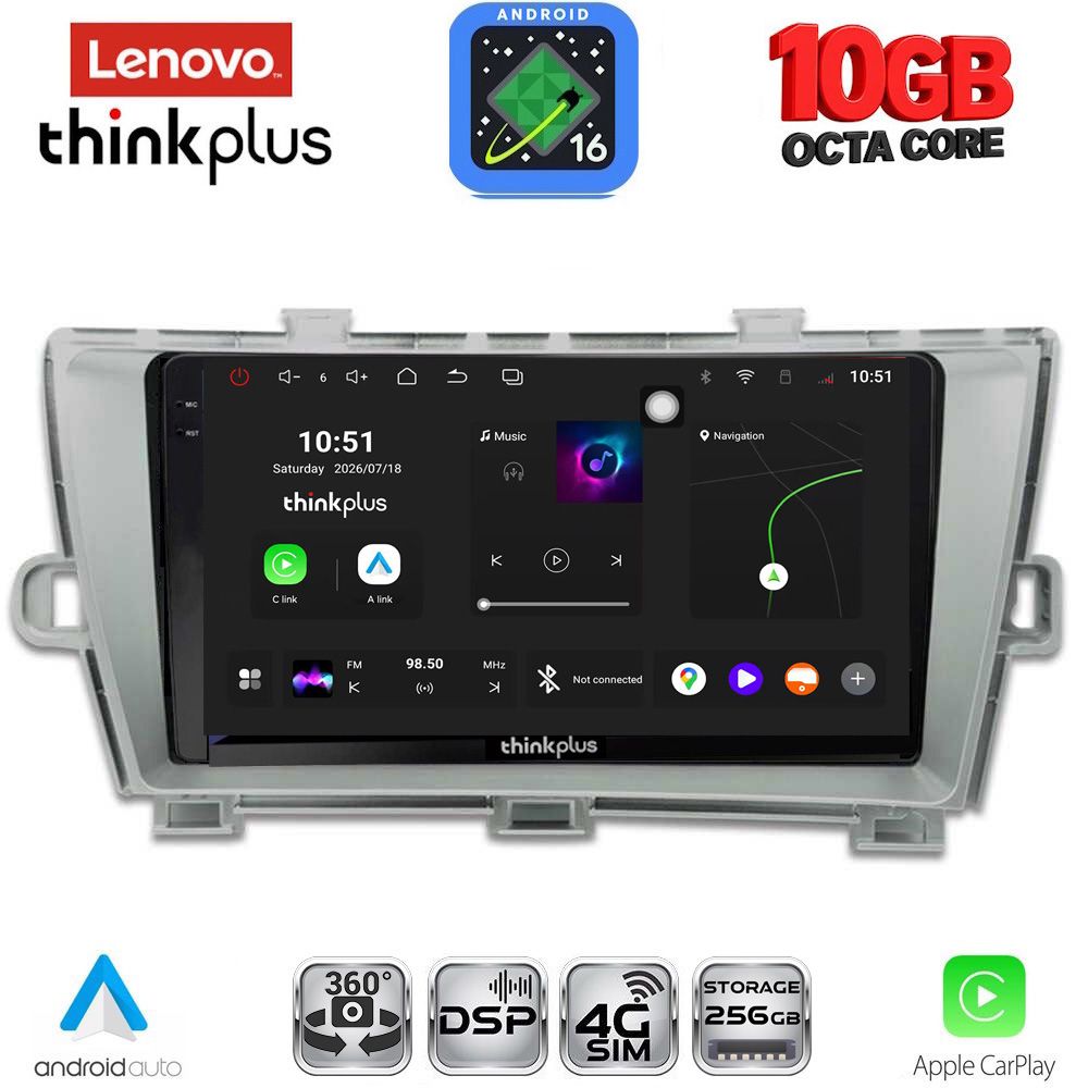 LENOVO LTM 11726SL_CPA (9inc) MULTIMEDIA TABLET for TOYOTA PRIUS mod. 2009-2015 (SILVER)