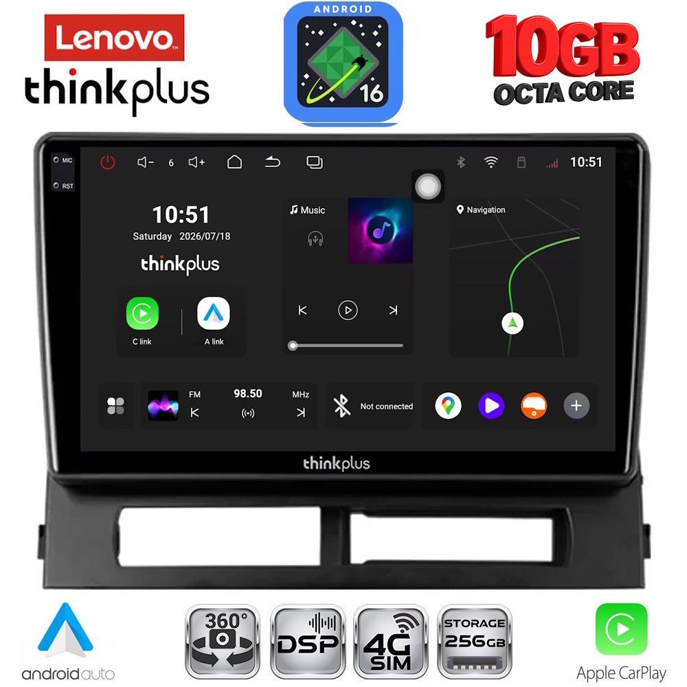 LENOVO LTM 11728DASH_CPA (9inc) MULTIMEDIA TABLET for TOYOTA PRIUS mod. 2003-2009 (Supports Original Clima-HYBRID)