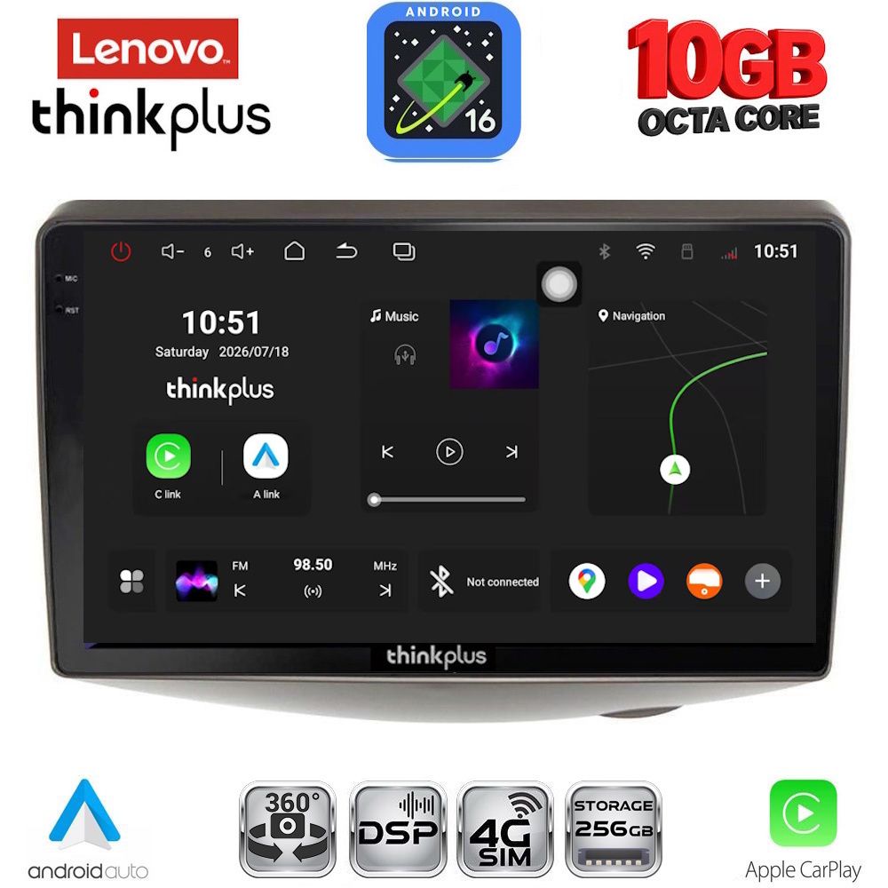 LENOVO LTM 11735_CPA (9inc) MULTIMEDIA TABLET for TOYOTA YARIS mod. 1999-2006