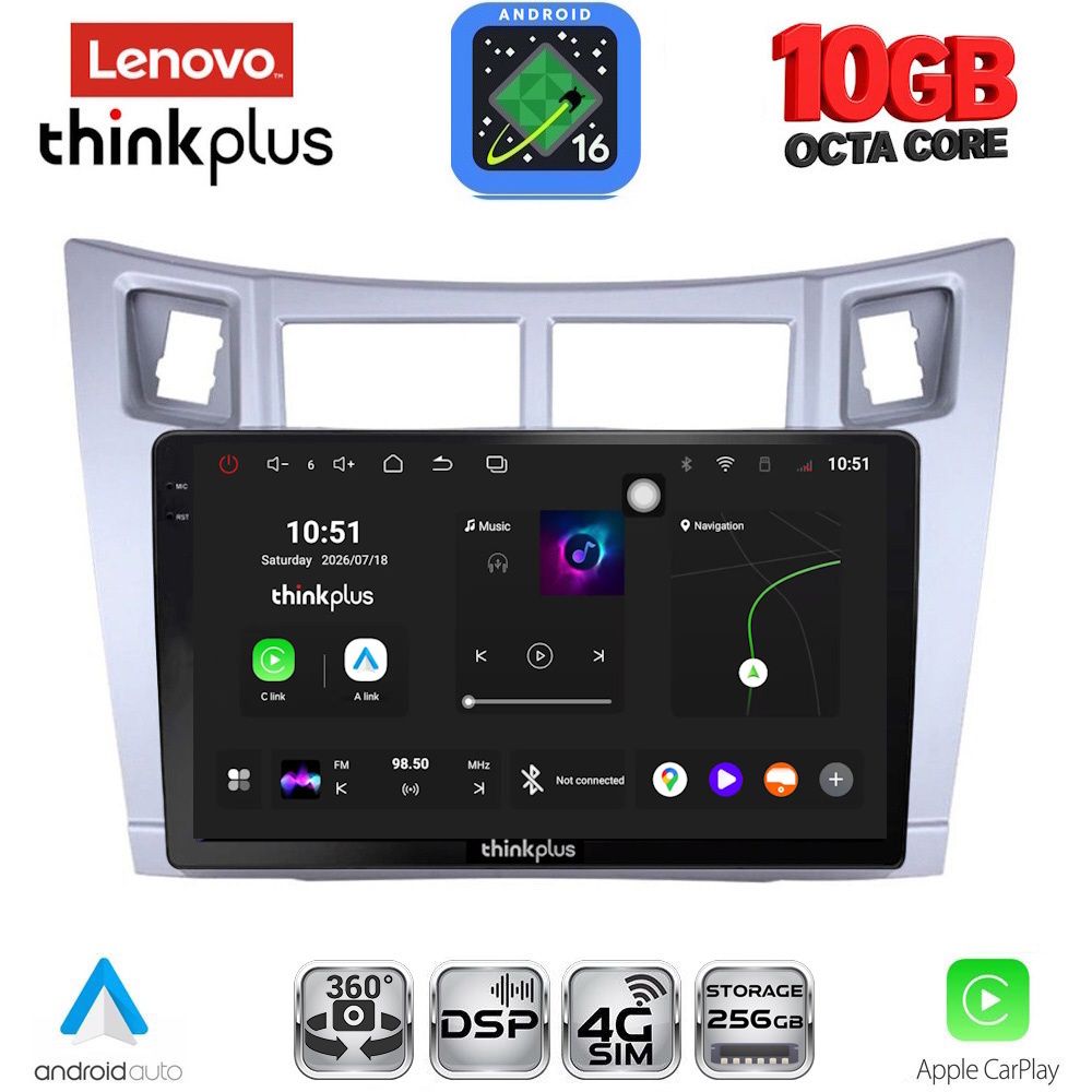 LENOVO LTM 11736SL_CPA (9inc) MULTIMEDIA TABLET for TOYOTA YARIS mod. 2006-2011 (SILVER)
