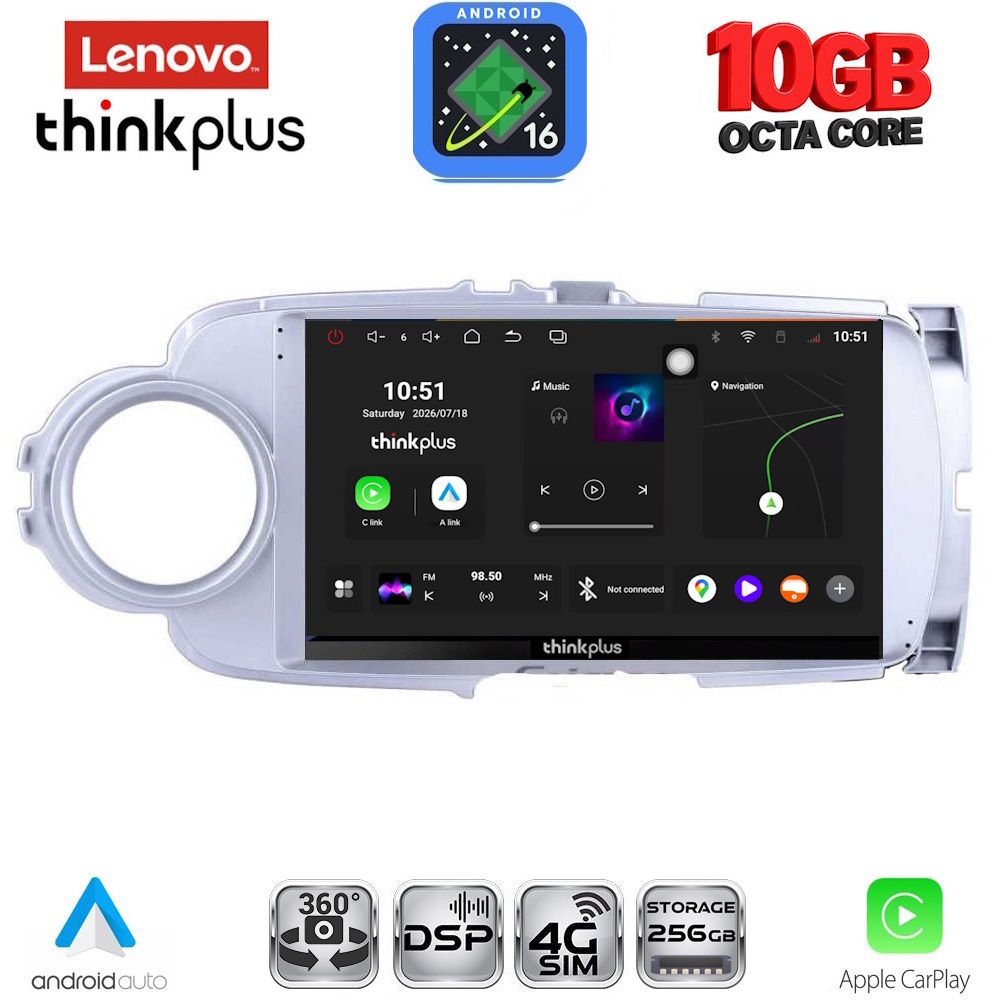 LENOVO LTM 11737SL_CPA (9inc) MULTIMEDIA TABLET for TOYOTA YARIS mod. 2011-2015 (SILVER)