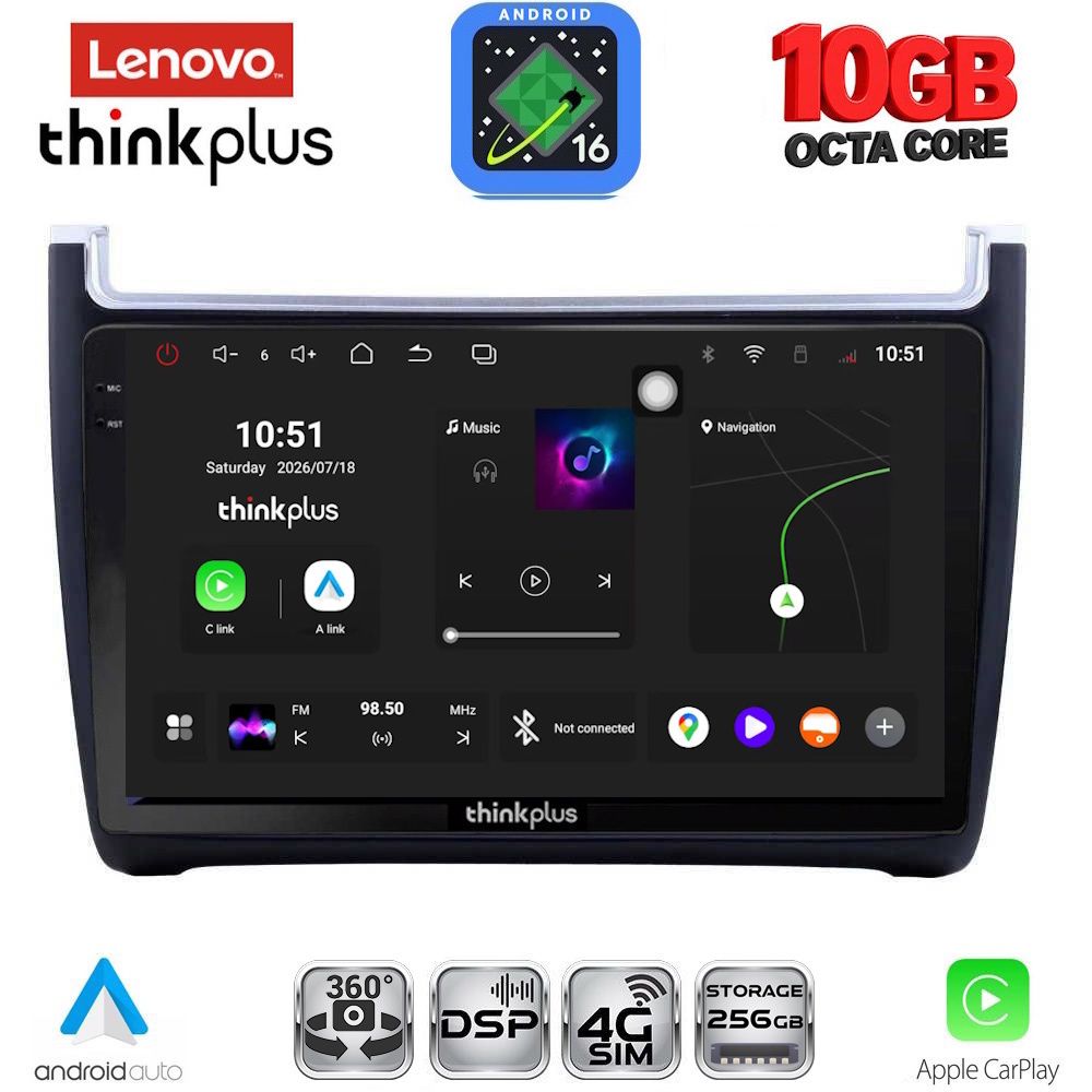 LENOVO LTM 11757_CPA (9inc) MULTIMEDIA TABLET for VW POLO mod. 2014-2017